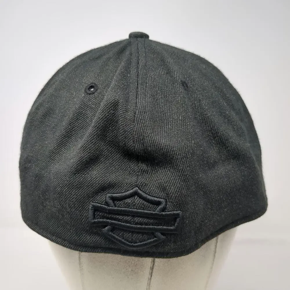 New Era Baseball Cap Black L Harley-Davidson Eagle Patch Stretch Hat 39THIRTY
